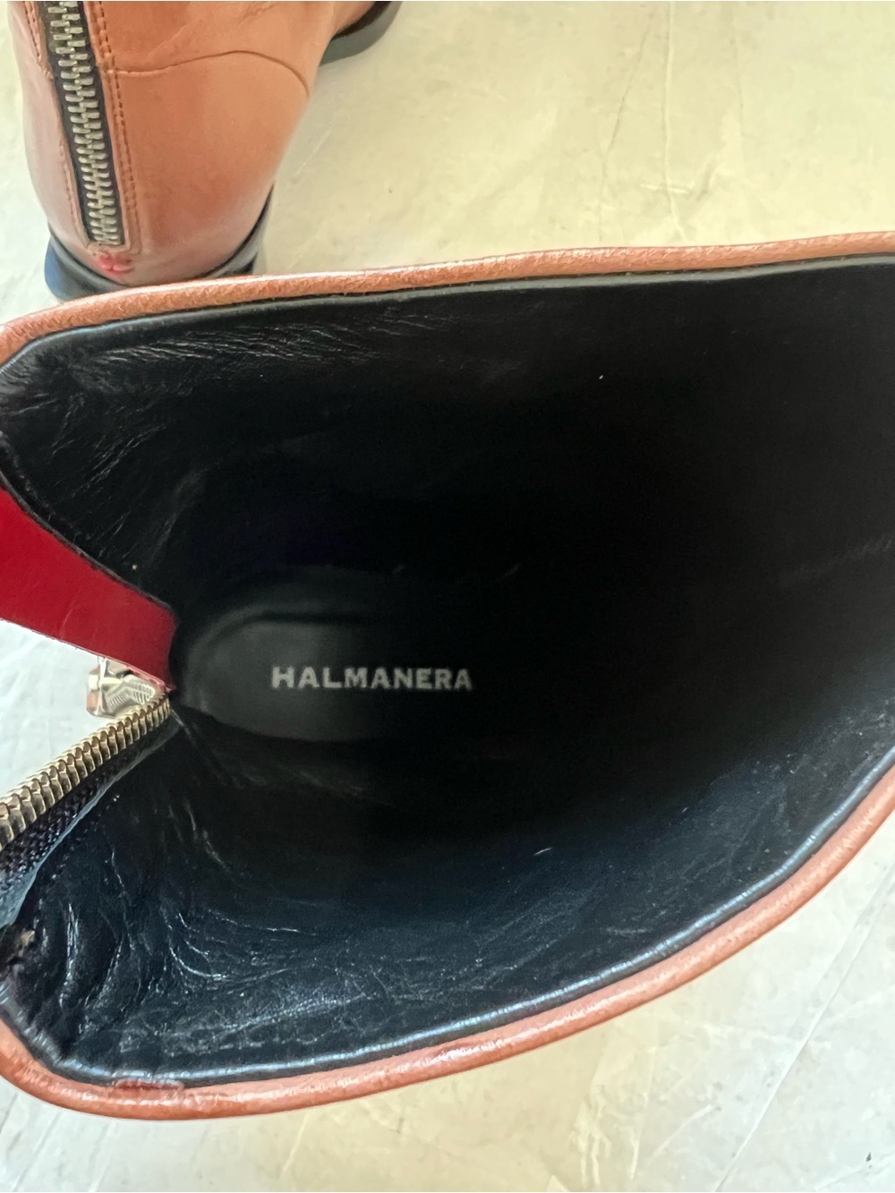 Halmanera Italian Leather Ankle Boots Heels Linda 13 Caramel Brown Size 40 US 10 - Picture 12 of 15